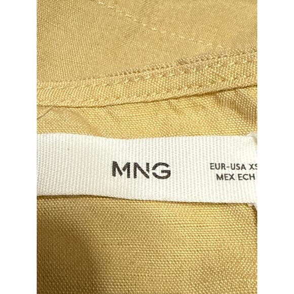 NEW MNG Mango Yellow Sleeveless Halter Tie Knot Open Back Vest Crop Top Size XS - Picture 3 of 5